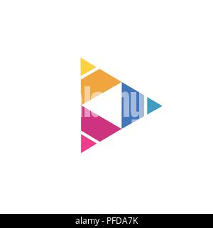 Abstract logo triangolo, supporti creativi riprodurre il logo logo vettoriale nozione illustrazione,Media logo segno, Play , il logo logo Player, movie player logo Illustrazione Vettoriale