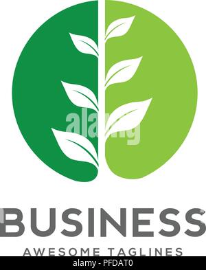 Loghi di foglia verde ecologia natura elemento icona vettore. Forma Design logo foglia e astratto foglia organico logo. Il logo a foglia di grafica eco modello creative Illustrazione Vettoriale