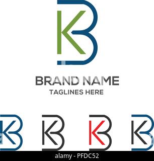 KB lettera logo design illustrazione vettoriale modello,K lettera vettore logo, lettera k e b vettore logo, creative lettera KB logo lettera Illustrazione Vettoriale
