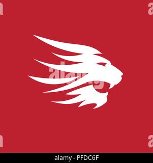 Miglior testa Leone vettore logo - lion concetto vettoriale illustrazione. Testa leone logo. Wild testa leone illustrazione grafica. Wilde logo cat segno. L'orgoglio di Lion Illustrazione Vettoriale