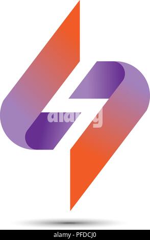 Best S Lettera logo arcobaleno di colori brillanti, S colorato moderno e alla moda e viola le lettere magenta illustrazione vettoriale. Illustrazione Vettoriale