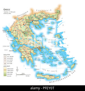 Mappa di Grecia Foto Stock