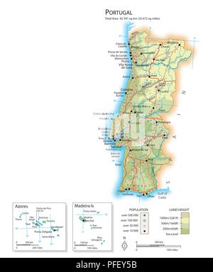 Mappa di Portogallo Foto Stock