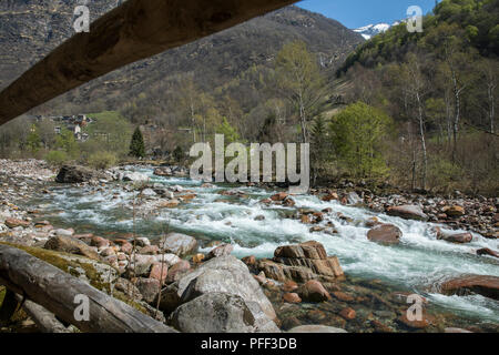 Maggia nel bellissimo Ticino, Svizzera Foto Stock