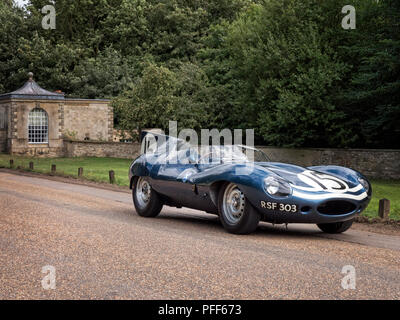 1956 Jaguar D Type XKD 603. Sistema Ecurie Ecosse vettura del team 2a nel 1957 Le Mans 24 ore di gara Foto Stock