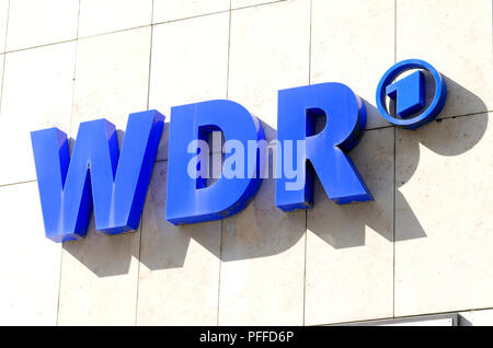 Wdr1 pubblicità su wdr broadcasting center Colonia Foto Stock