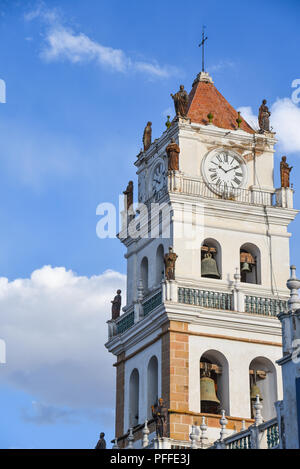 Cattedrale Metropolitana di Sucre, in Plaza 25 de Mayo Square in Sucre, Bolivia Foto Stock