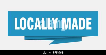 Localmente messi a segno. realizzato localmente origami carta discorso bolla. realizzato localmente tag. realizzato localmente banner Illustrazione Vettoriale