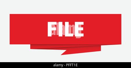 Segno di file. file carta origami discorso bolla. file tag di intestazione file Illustrazione Vettoriale