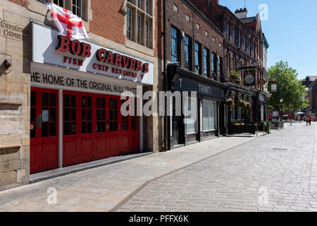 Immagine di Kingston Upon Hull UK Città della cultura 2017. Bob intagliatori chip shop è un famoso stabilimento locale. Foto Stock