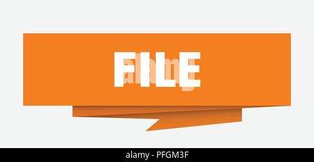Segno di file. file carta origami discorso bolla. file tag di intestazione file Illustrazione Vettoriale