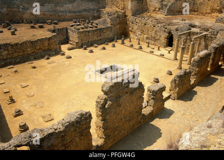 Spagna, Andalusia, pietra resti dell antica tomba romana, tomba di Servilia, necropoli romana, Carmona. Foto Stock