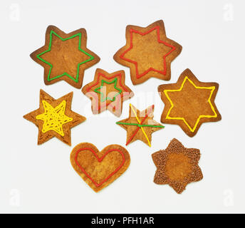 A forma di cuore e a forma di stella i cookie Foto Stock