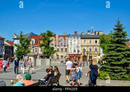 A Bielsko Biala, Polonia - 13 Maggio 2018: bellissimo mercato storico di Bielsko-Biala, Polonia. Foto Stock