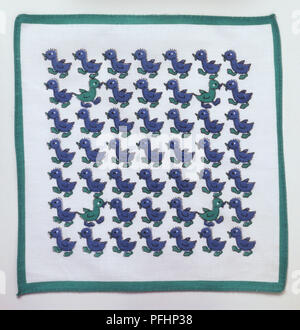 Verde fazzoletto orlato, con righe di colore blu e verde anatre al centro Foto Stock