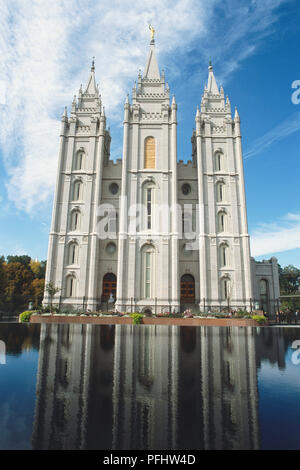 Stati Uniti d'America, Utah, Salt Lake City, Temple Square, Mormon Tabernacle, vista frontale Foto Stock