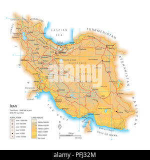 Mappa di Iran Foto Stock