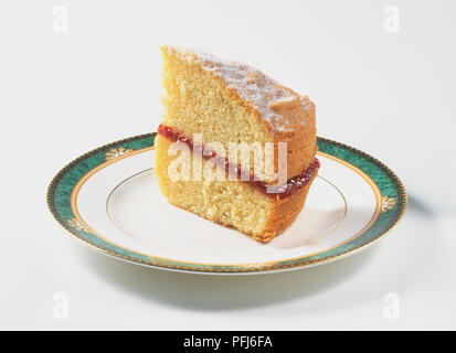 Fetta di Victoria Sponge cake Foto Stock