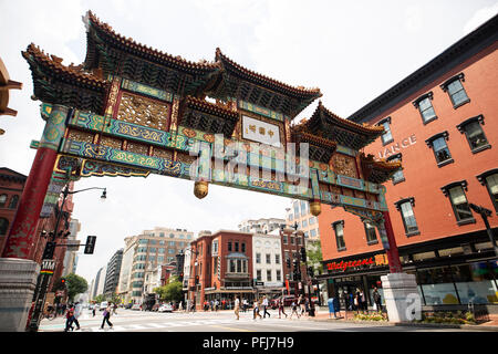 L'Amicizia Archway (o porta) in Washington DC Chinatown, a 7th Street NW. Foto Stock