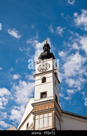 Pardubice, Czech republic, castle or zamek with the clock tower Foto Stock