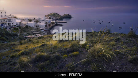 Isleta del Moro, Cabo de Gata-Nijar parco naturale, provincia di Almeria, Andalusia, Spagna Foto Stock