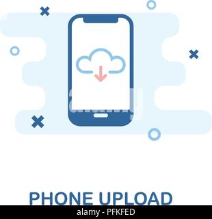 Caricare il telefono icona creativi. Elemento di semplice illustrazione. Caricare il telefono concept design di simbolo da telefono cellulare raccolta. Può essere utilizzata per il web, mobile Illustrazione Vettoriale