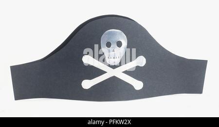 Pirate hat con un Teschio e Ossa Croce, realizzato da scheda Foto Stock