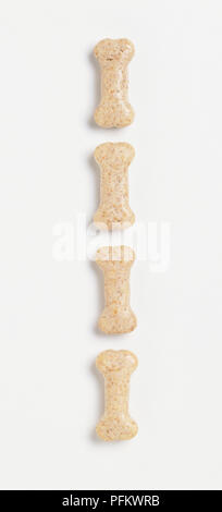 Quattro a forma di osso di biscotti di cane Foto Stock