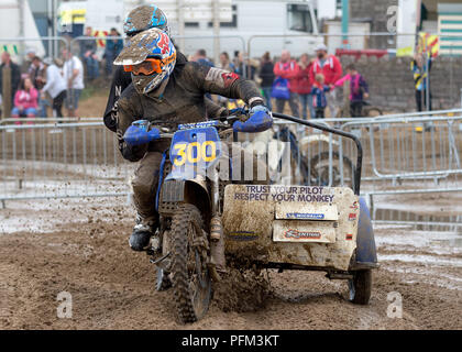 Sidecarcross partecipante Nella Weston Beach Race 2017, Weston-Super-Mare, Somerset, Inghilterra Foto Stock