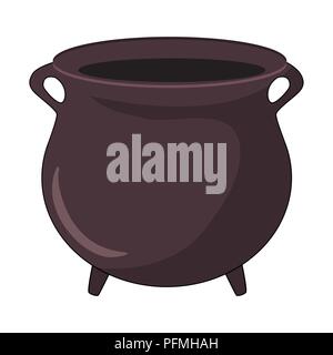 Streghe calderone, pot design vettore isolato su sfondo bianco Illustrazione Vettoriale