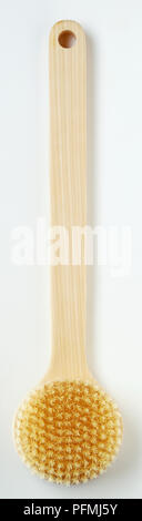 Torna scrubber, con manico in legno e testa rotonda. Foto Stock