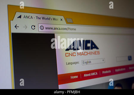 ANCA Macchine Utensili Website homepage Foto Stock