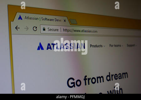 Business Software Maker Atlassian Website homepage Foto Stock