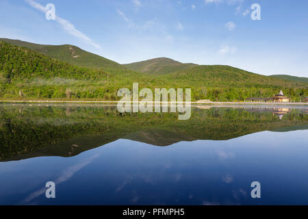 Crawford deposito dei treni da Saco Lago in Carroll, New Hampshire. Foto Stock