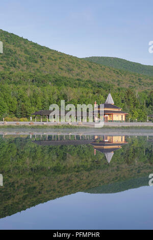 Crawford deposito dei treni da Saco Lago in Carroll, New Hampshire. Foto Stock