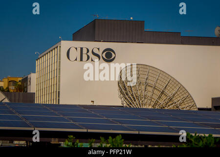 Los Angeles, California, USA, Agosto 20, 2018: CBS logo su un edificio di Los Angeles in California Foto Stock