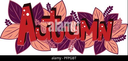 Autunno lettering. Elementi per gli inviti, poster, biglietti di auguri i migliori auguri di Buon Natale Illustrazione Vettoriale