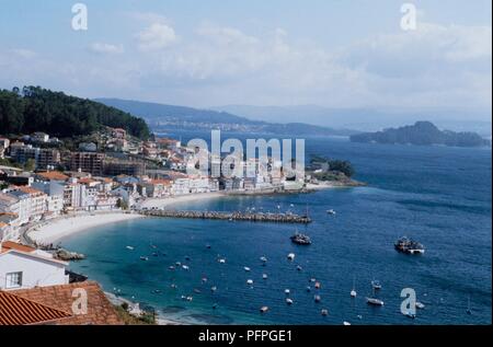 Spagna Spagna settentrionale, Galizia, Mirador de Granax, vicino a Sanxenxo, coste Foto Stock