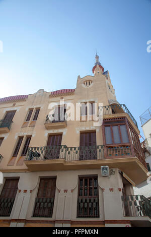 Casa Bartomeu Carbonell nella storica città di Sitges Centro Città in Spagna Foto Stock