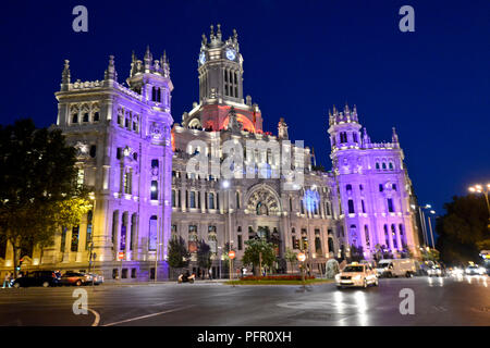 Cibele Palace (Palacio de Cibeles), Madrid, Spagna Foto Stock