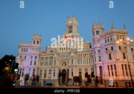 Cibele Palace (Palacio de Cibeles), Madrid, Spagna Foto Stock