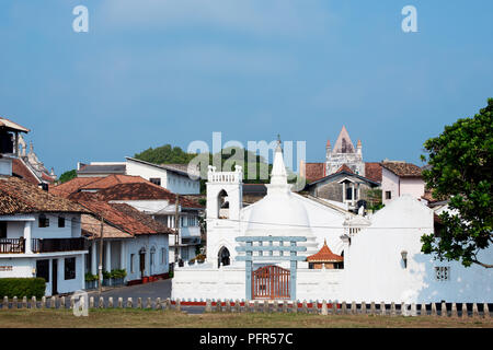 Sri Lanka, della Provincia Meridionale, Galle, Galle Fort, Sri Sudharmalaya tempio Foto Stock