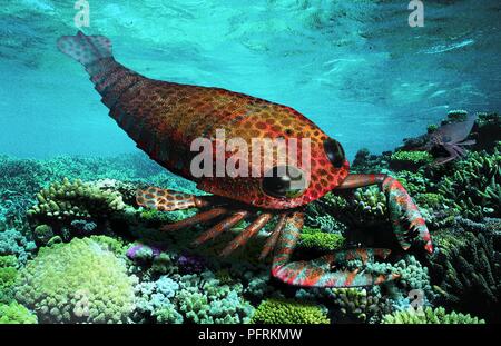 Pterygotus, pre-storico scorpione di mare Foto Stock