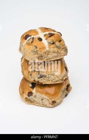 Tre hot cross panini Foto Stock