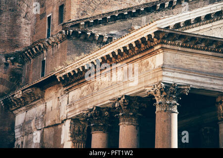 Dettagli del Pantheon di Roma, Italia. Foto Stock