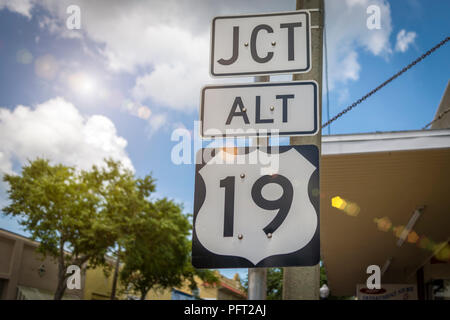 USA un cartello stradale per la Alt 19 in Florida. Foto Stock
