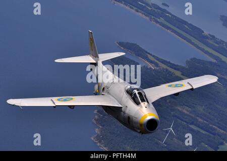 SAAB J-29F TUNNAN svedese della AIR FORCE volo storico Foto Stock