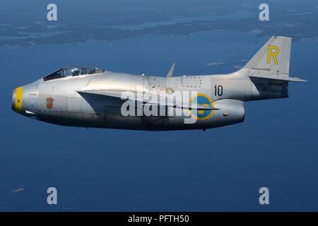 SAAB J-29F TUNNAN svedese della AIR FORCE volo storico Foto Stock