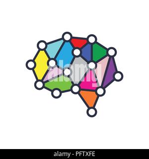 Intelligenza artificiale icona del cervello - vettore tecnologia IA concetto simbolo, elemento di design Illustrazione Vettoriale