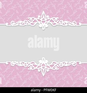 Vettore telaio delicato in colore rosa per il matrimonio inviti, biglietti di auguri, biglietti di auguri, cornici, certificati, etichette. Sfondo di lusso wi Illustrazione Vettoriale
